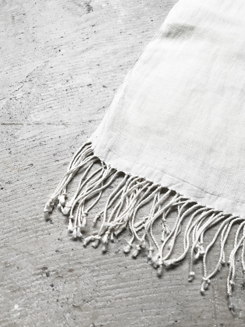 Hand Woven Shawl -Ivory- Double