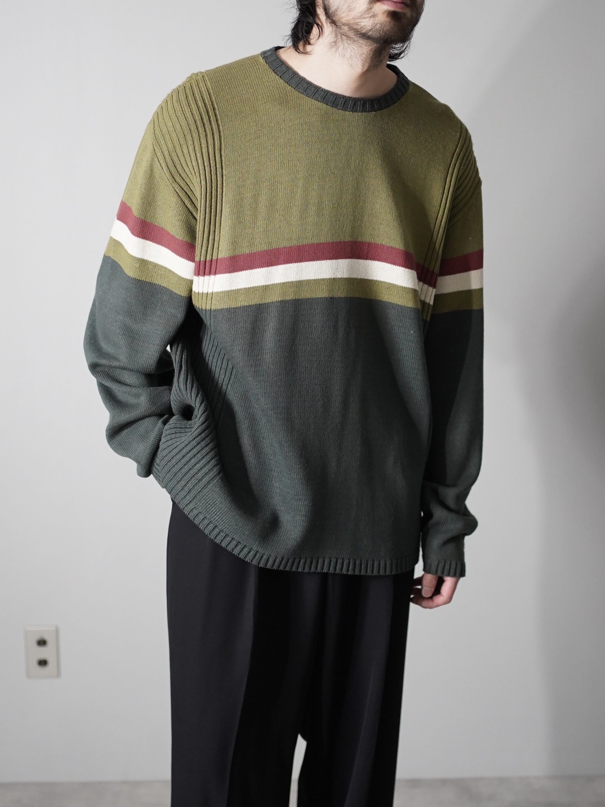 1990's 33 degrees cotton line design sweater / Made in USA