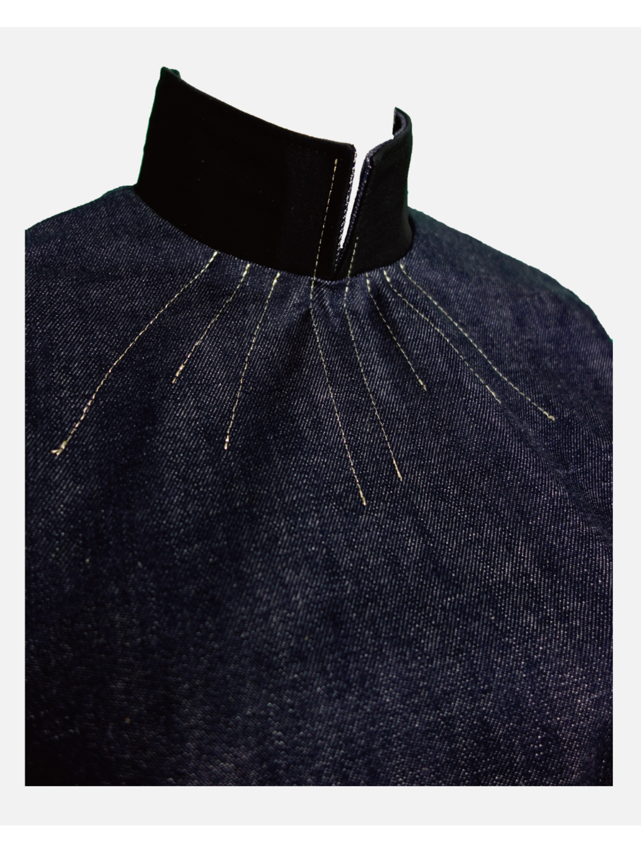 Denim Collection High-Necked Collar Denim dress