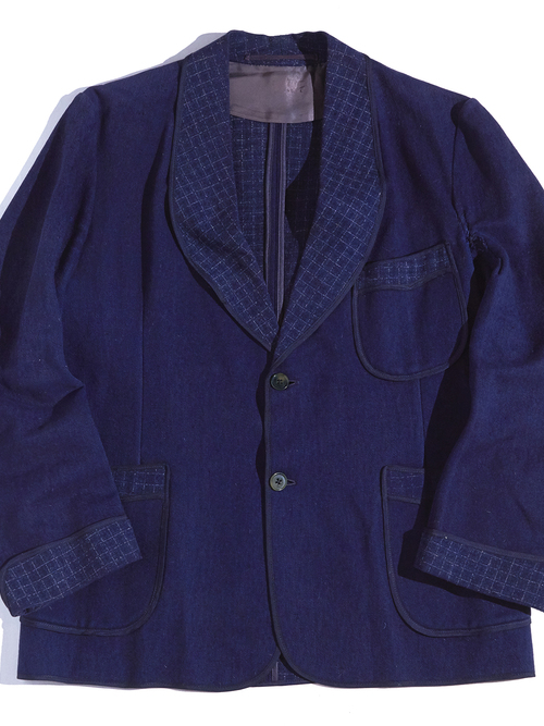 1960s "unknown" wool smoking jacket -NAVY-