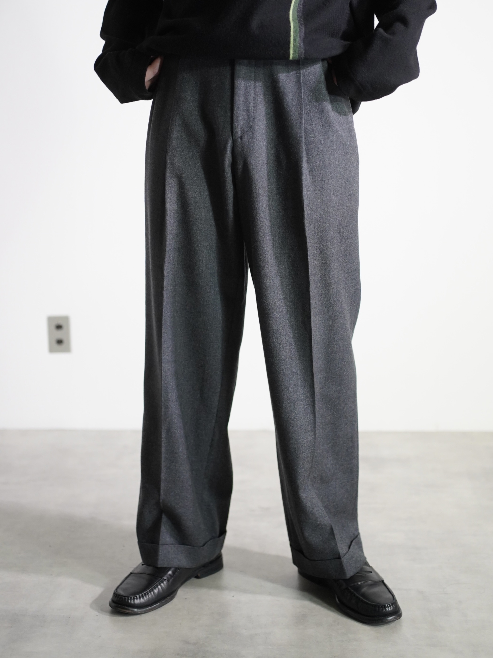 1980's METROPOLITAN VIEW for Litanus Pure virgin wool 2tuck dress trousers/Made in Italy