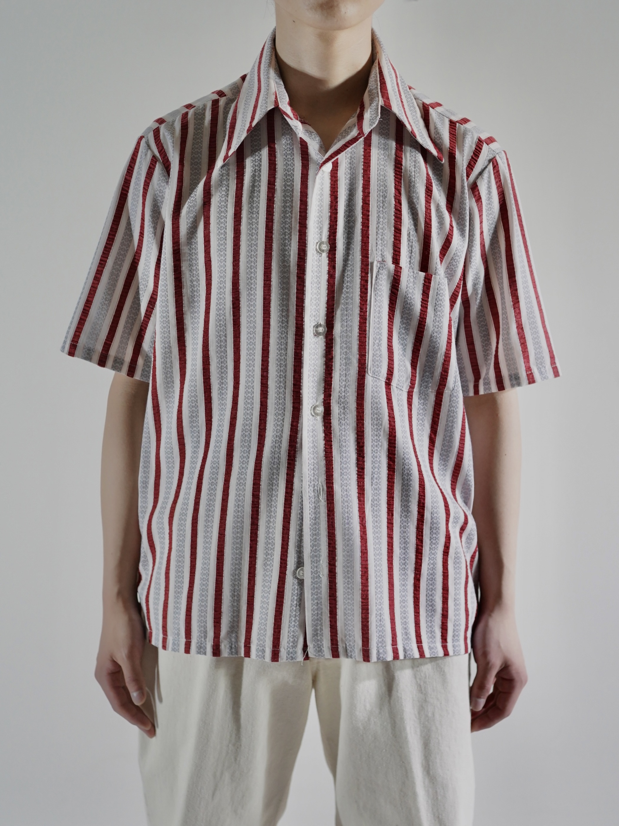 1970's TOWNCRAFT TAPERED PENN-PREST Stripe S/S shirt