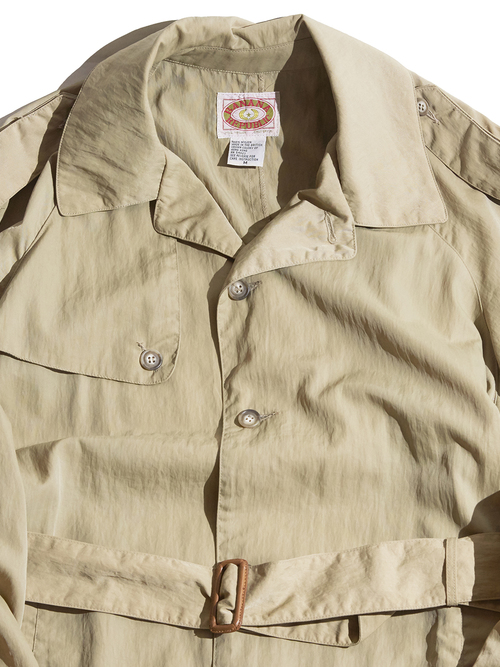 1980s "BANANA REPUBLIC" nylon trench coat -BEIGE-