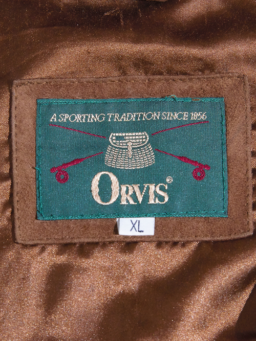 1990s "ORVIS" nubak shooting jacket -BROWN-