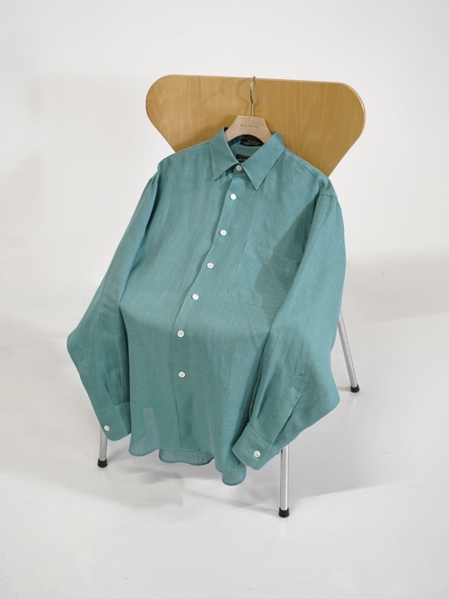 Woven in Ireland OLD SAKS FIFTH AVENUE Linen Dress shirt / Made in Hong Kong