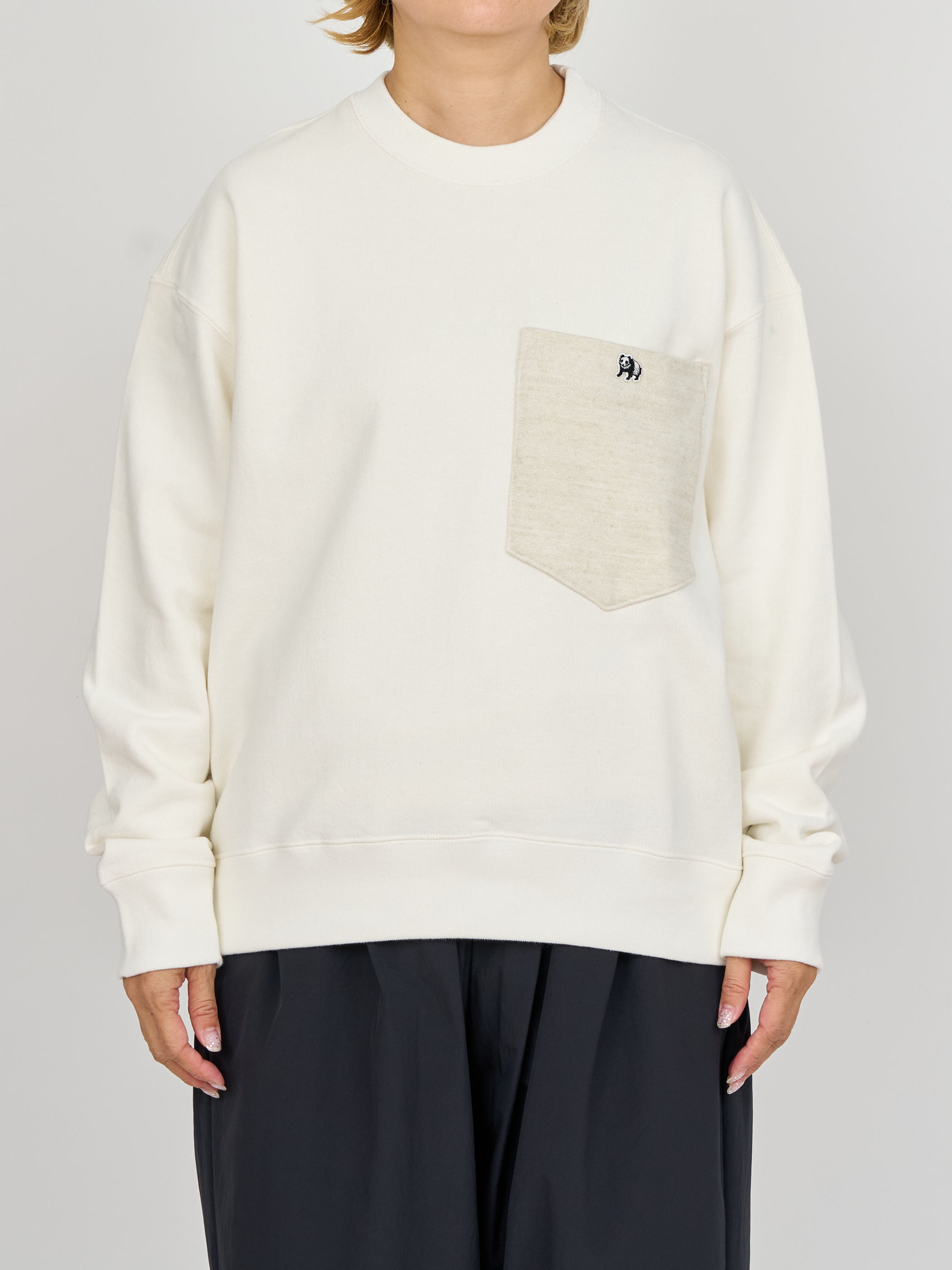 【受注商品】big pocket sweat shirt・WHITE
