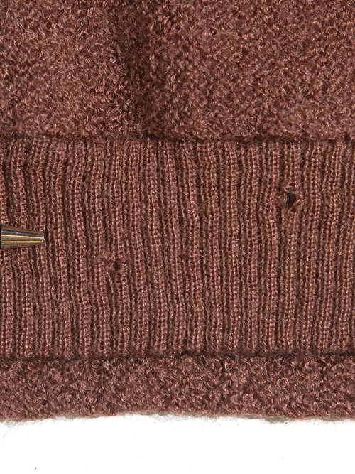 1960s "CAMPUS" mohair/wool v-neck knit -BROWN-