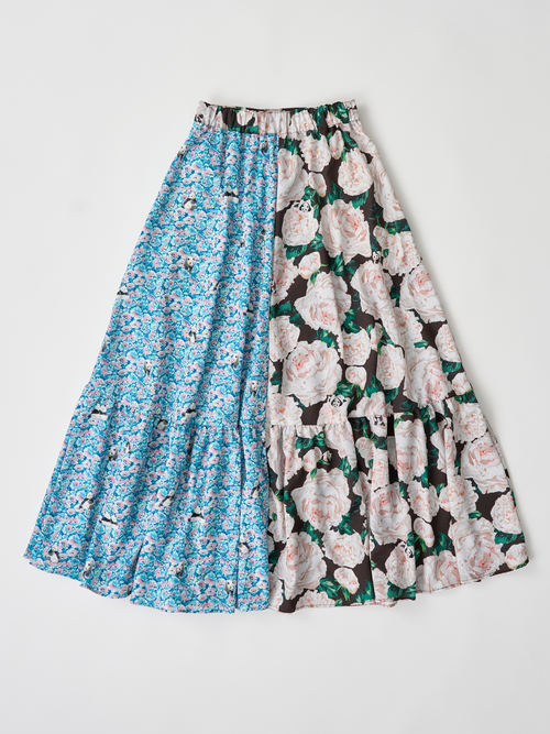 【受注商品】2way wrap skirt・BLUE×BLACK