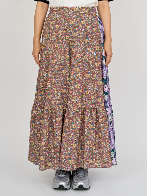 【受注商品】2way wrap skirt・PURPLE×BROWN