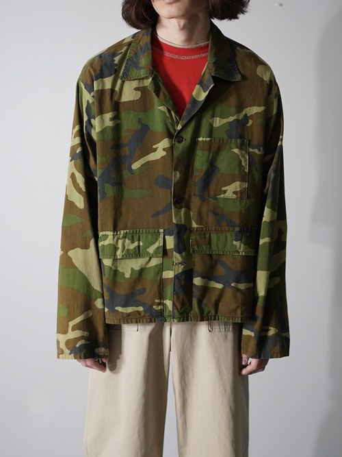 1990's woodland camo 3p hunting shirt jacket/Made in Jamaica