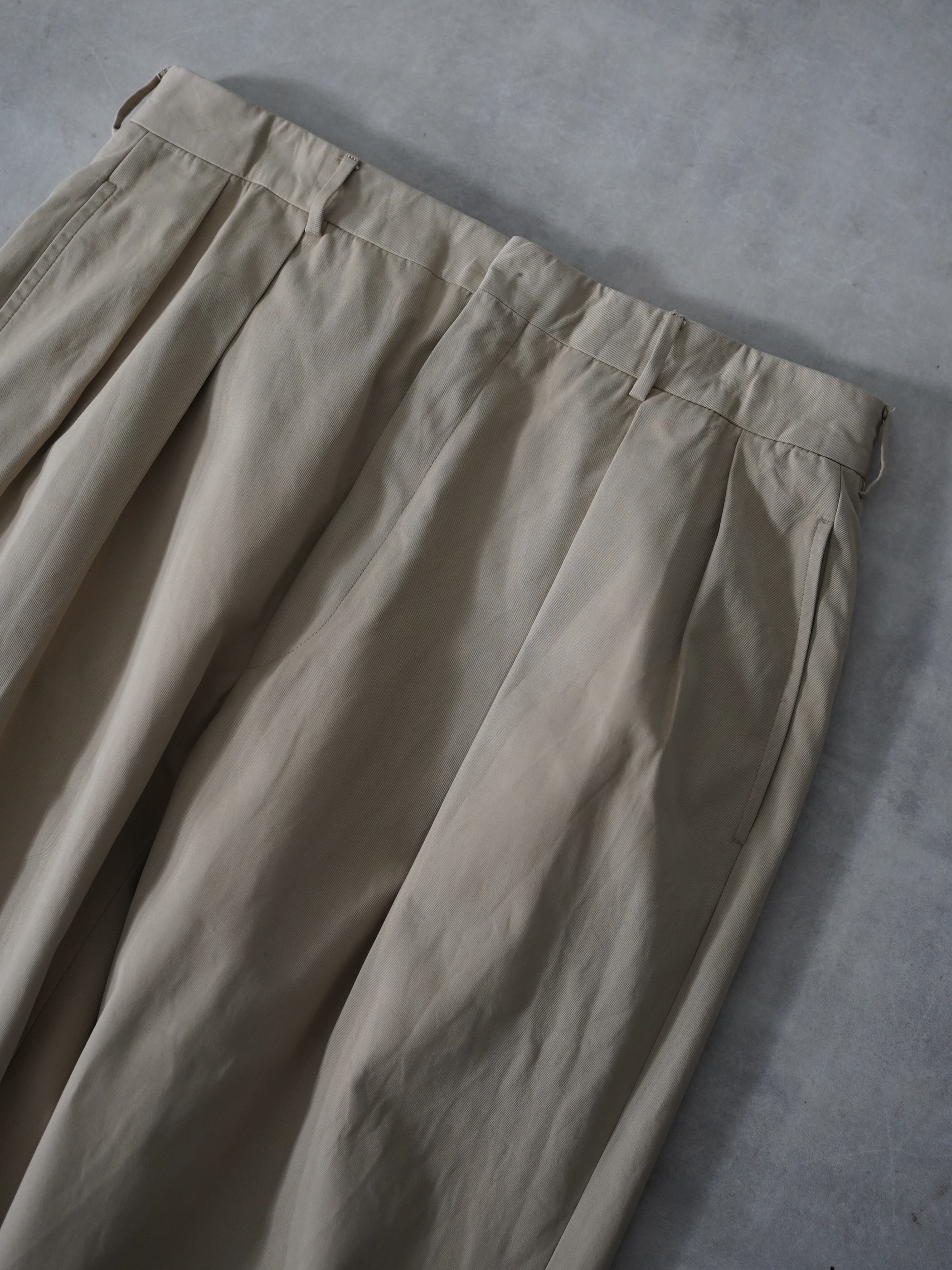 1990's Polo by Ralph Lauren 2tuck Cotton trousers / Made in Italy