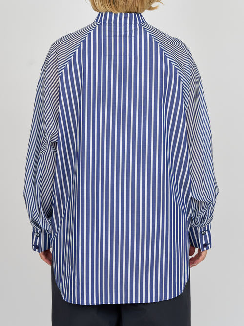 【受注商品】sheer striped blouse・NAVY