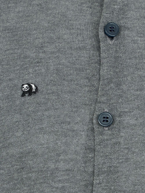 【受注商品】mini pandas summer cardigan・GRAY×NAVY