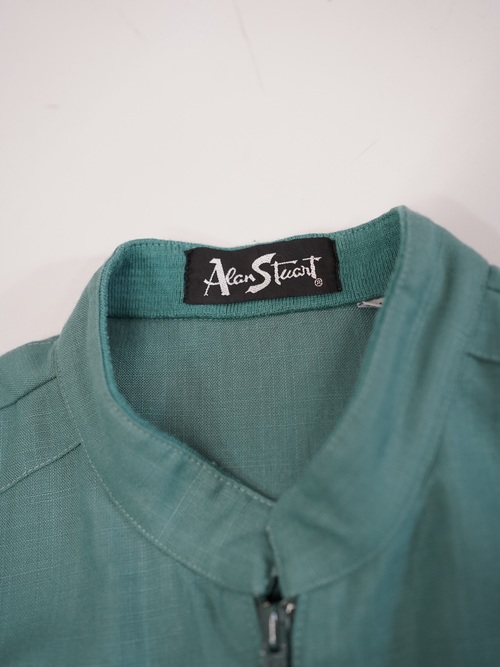 1980~90's Alan Stuart Poly Rayon shirt fabric s/s zip blouson  / Made in USA