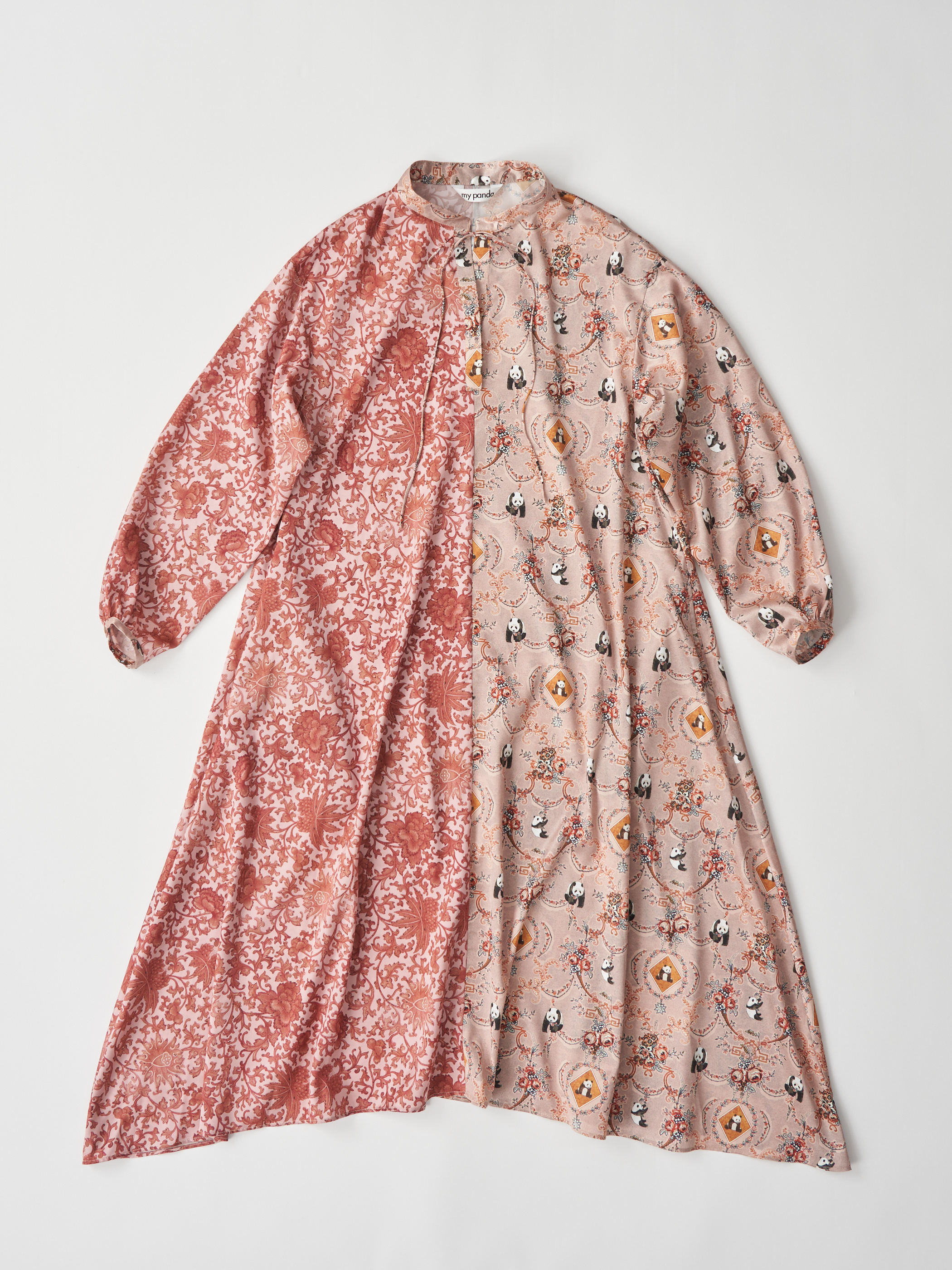 【受注商品】panda printed dress・BEIGE×PINK