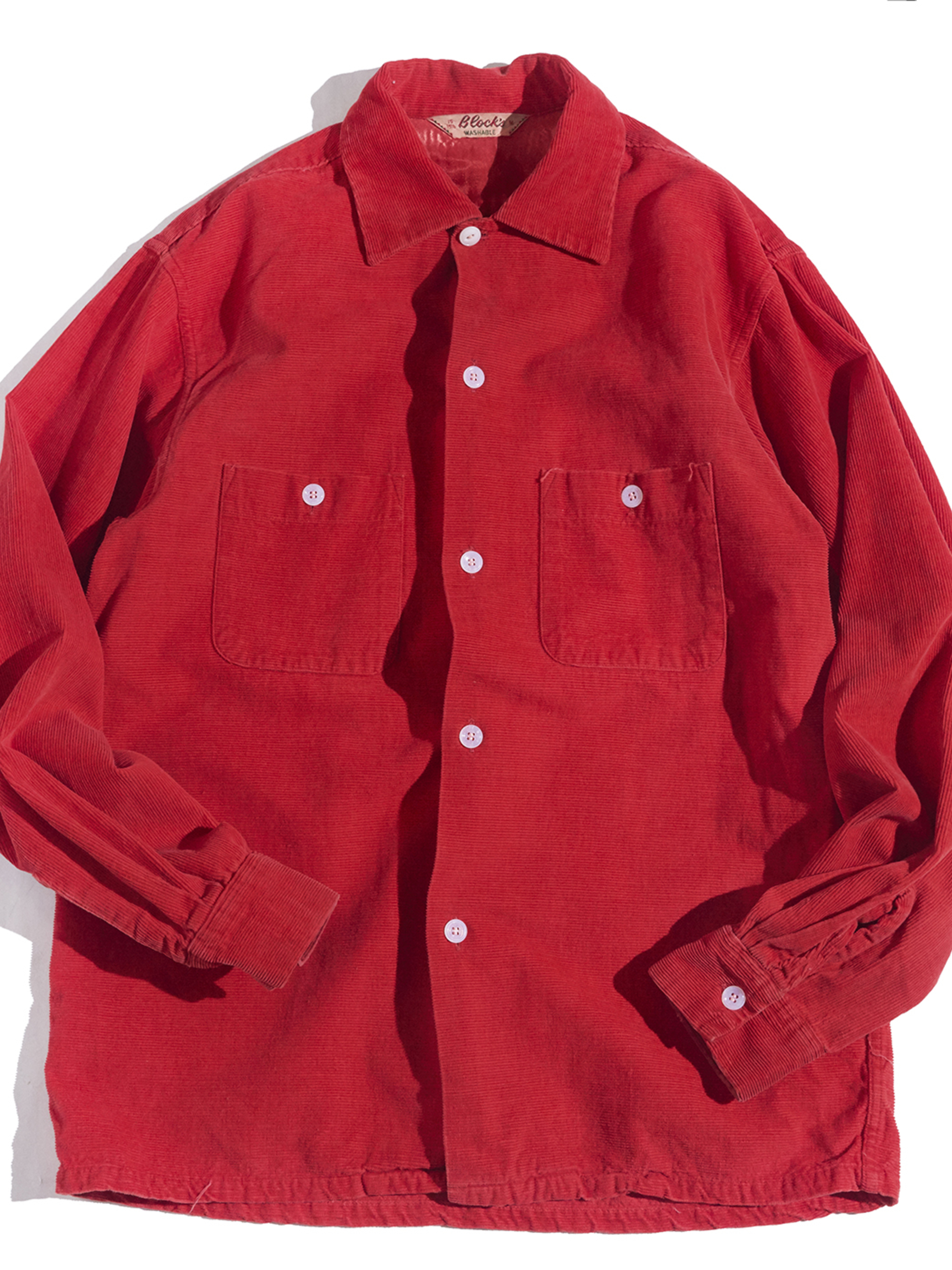 1950s "B lock's" corduroy shirt -RED-