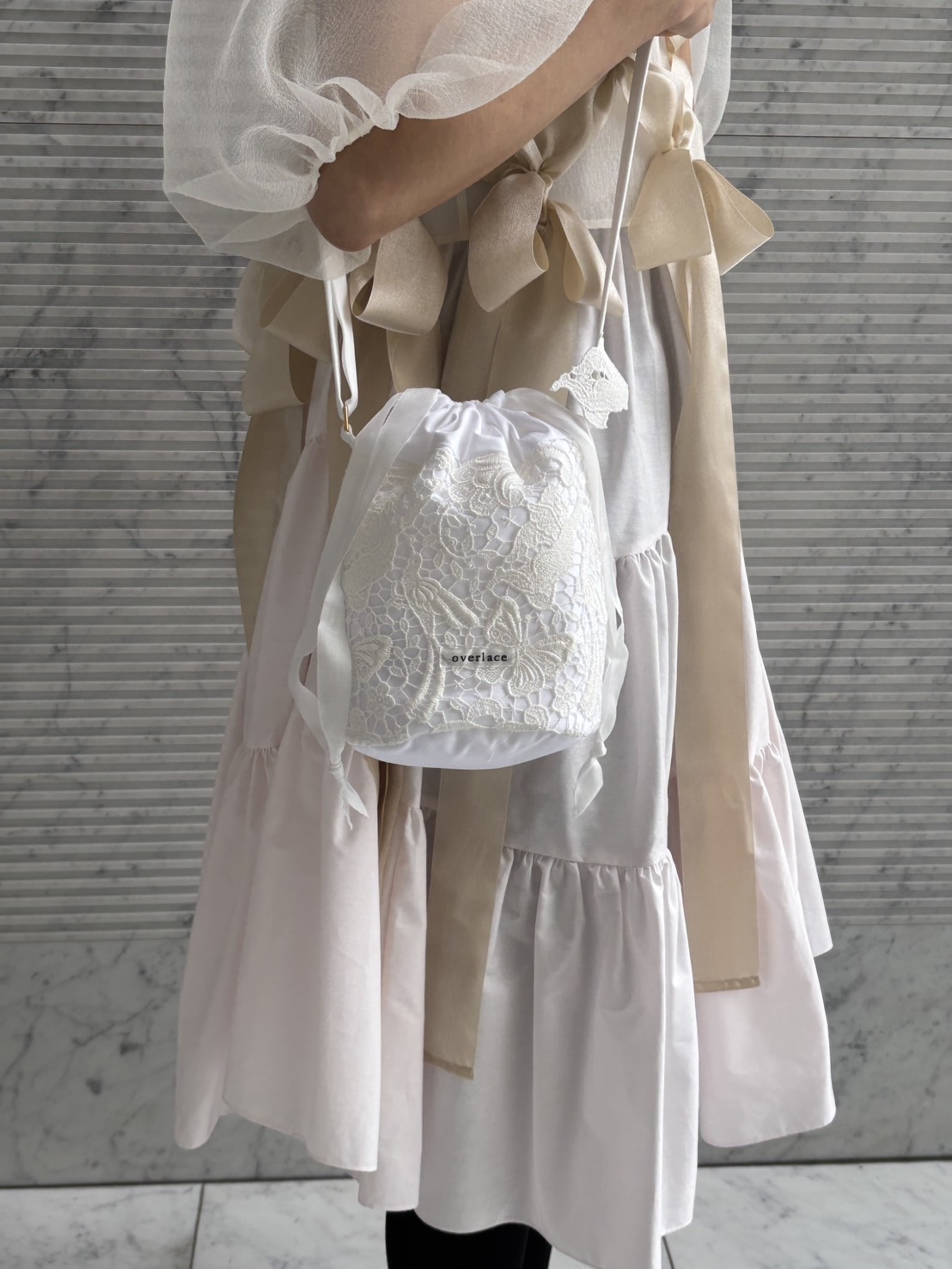 utopia lace drawstring bag