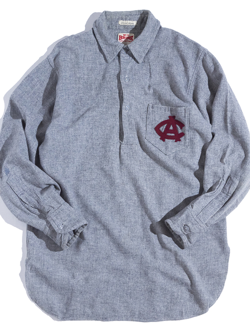 1940s "W.H BRINE Co." wool pullover shirt -GREY-