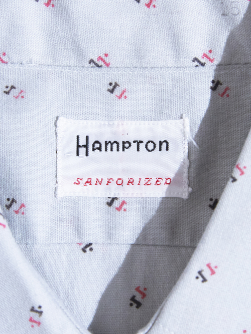 NOS 1960s "HAMPTON" cotton shirt -PATTERN-