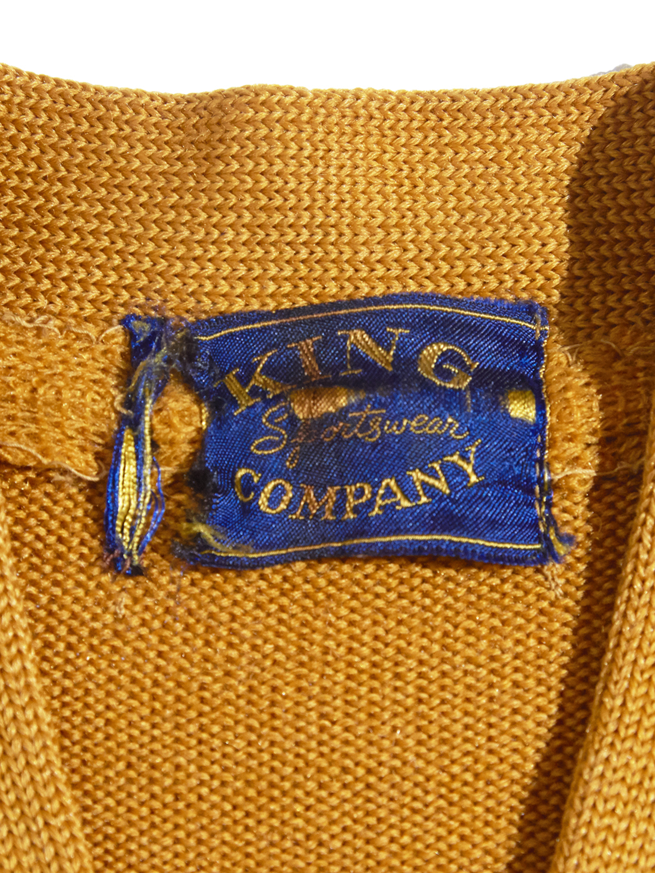 1970s "KING COMPANY" lettered cardigan -MUSTARD-