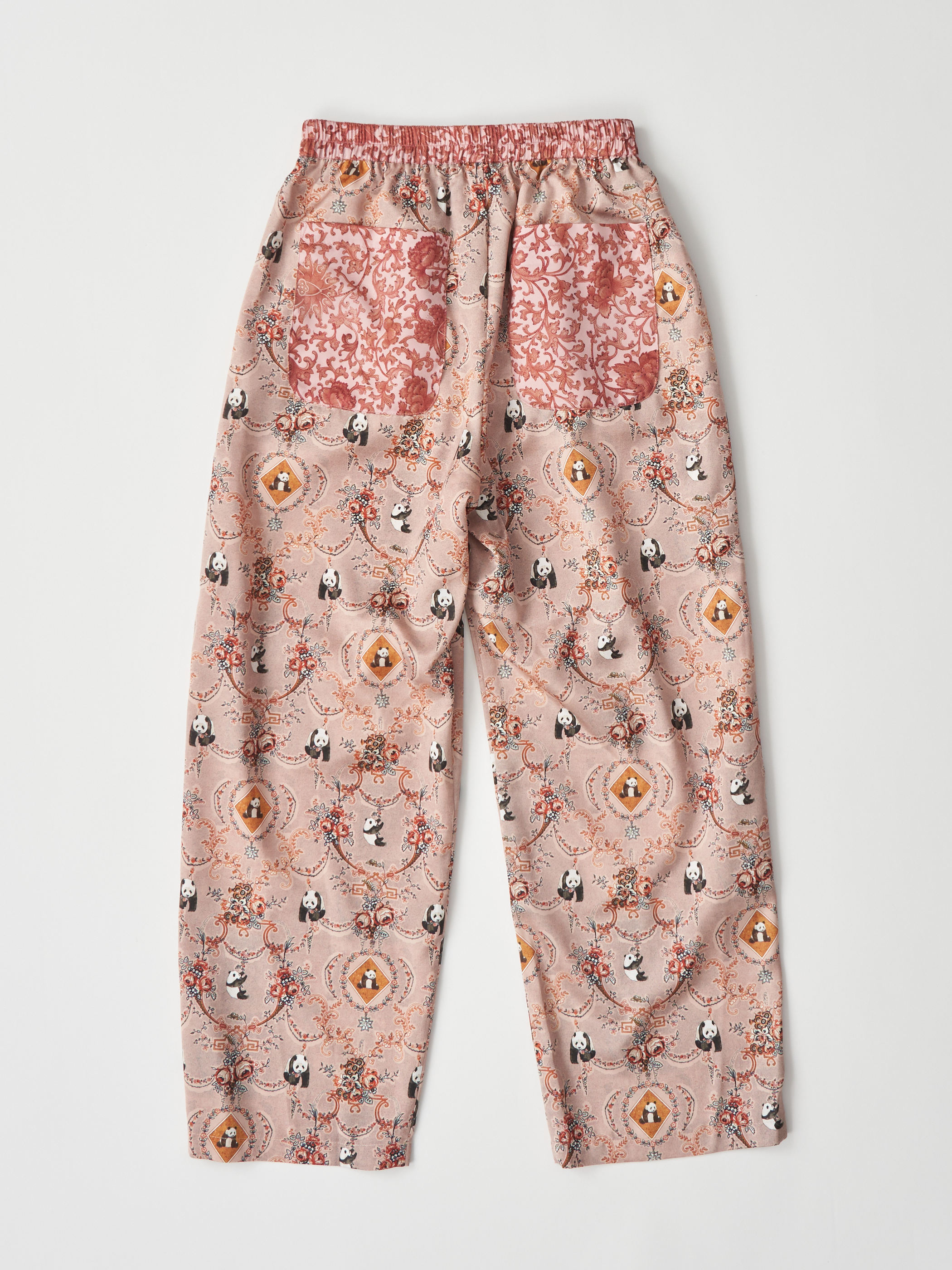 【受注商品】panda printed pajama pants・BEIGE×PINK