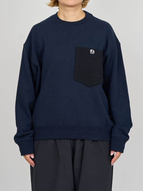 【受注商品】big pocket sweat shirt・NAVY