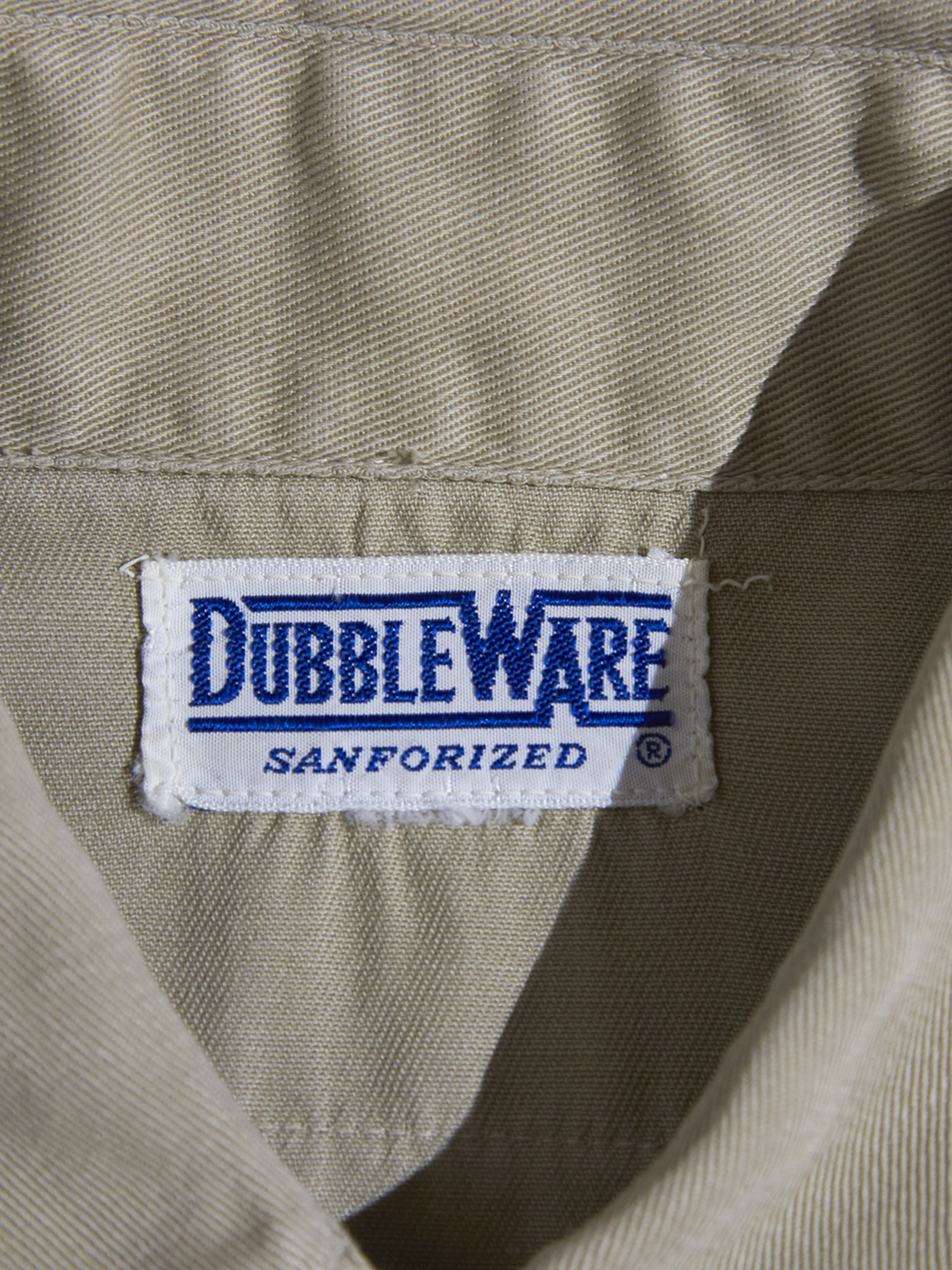 1960s "DUBBLE WARE" cotton twill work shirt -KHAKI-