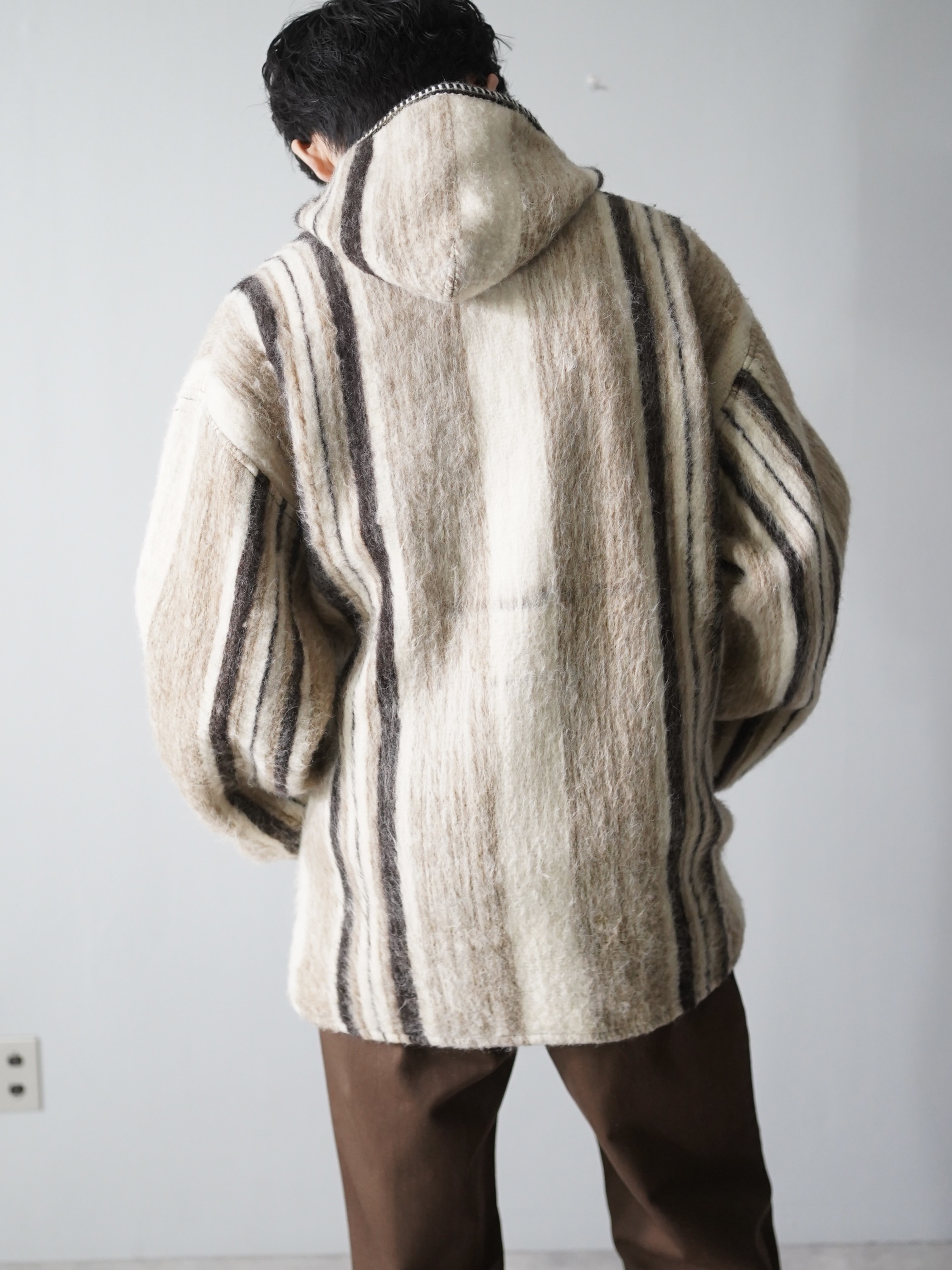 Handmade? Vintage Ecuador shaggy knit zip parka