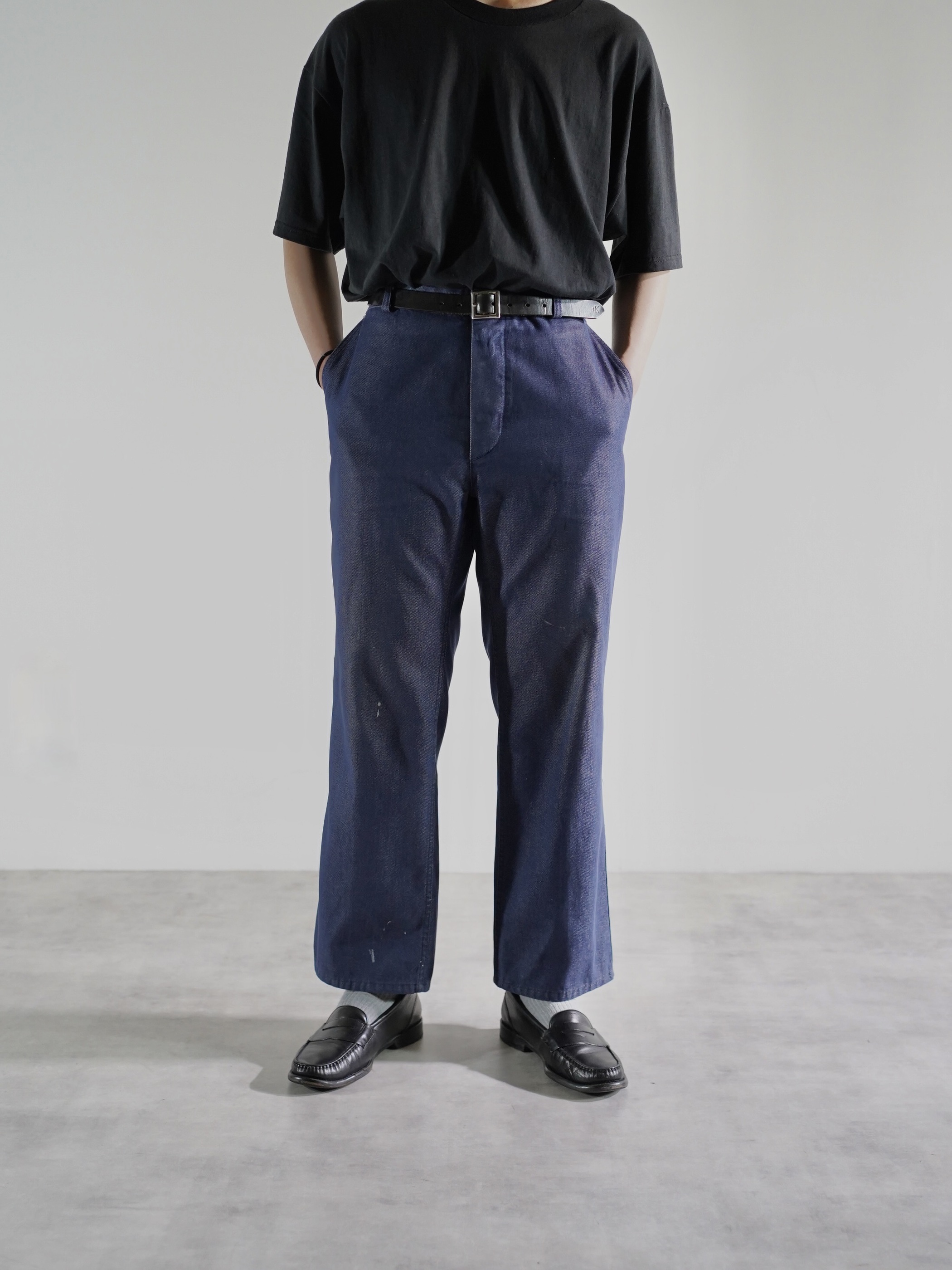 1980's- dolmen Poly cotton Twill Work pants / Fabric in France