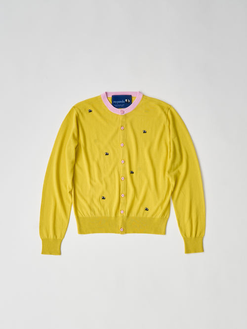 【受注商品】mini pandas summer cardigan・YELLOW×PINK