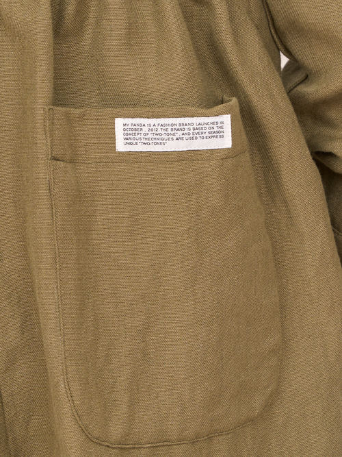 【受注商品】panda rompers・KHAKI×WHITE