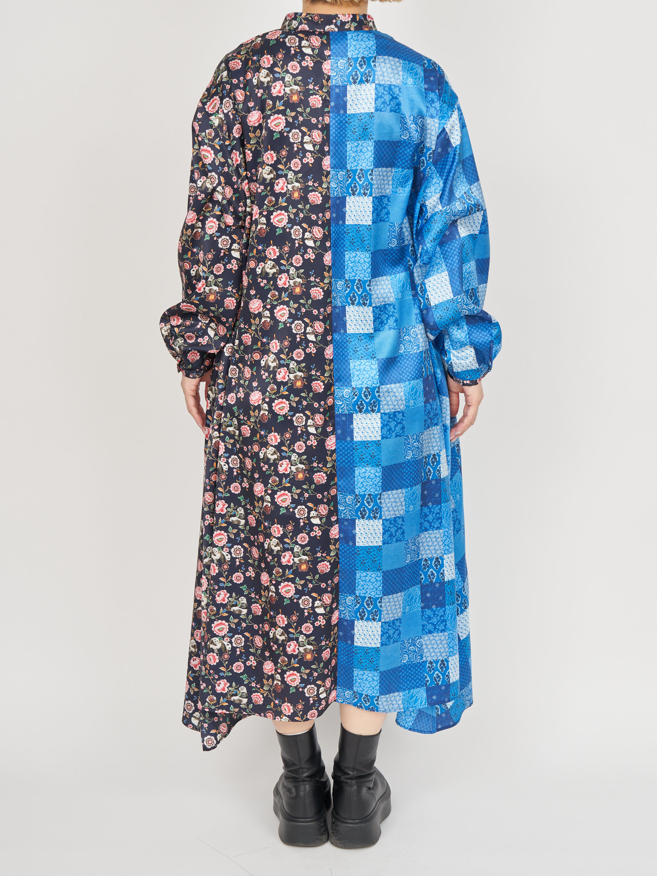 【受注商品】panda printed dress・NAVY×BLACK