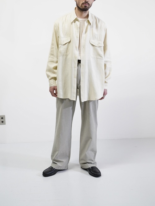 OLD SAKS FIFTH AVENUE 2p Linen shirt / Made in Hong Kong