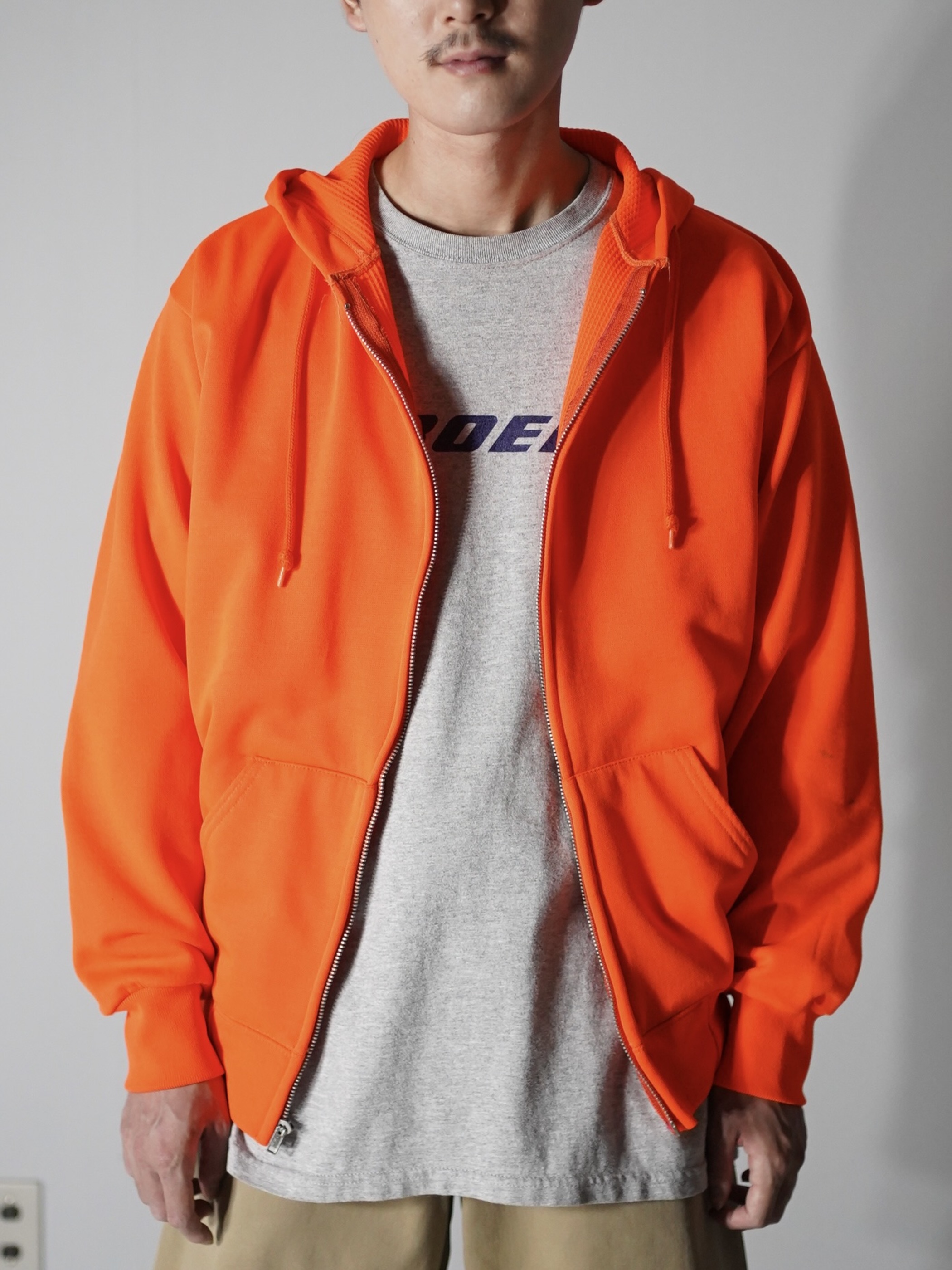 1980's~ Mesh lining poly sweat zip hoodie 