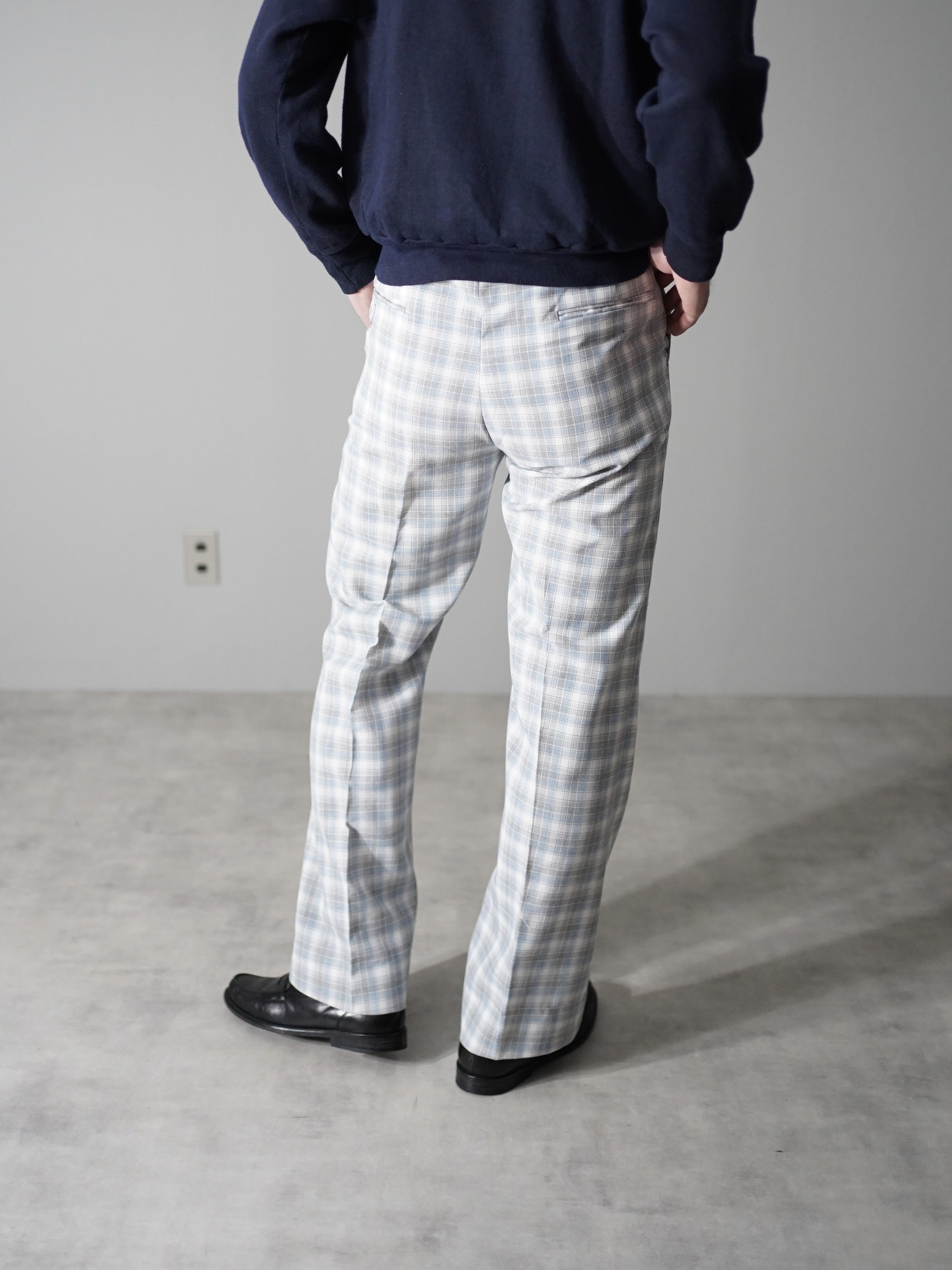 1970-80's Berle tailored Cotton poly check trousers