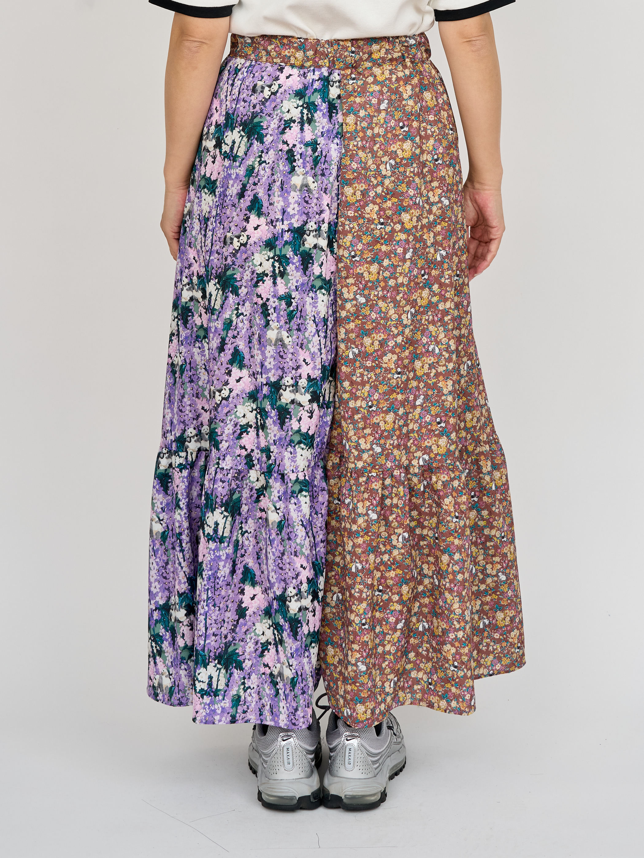 【受注商品】2way wrap skirt・PURPLE×BROWN