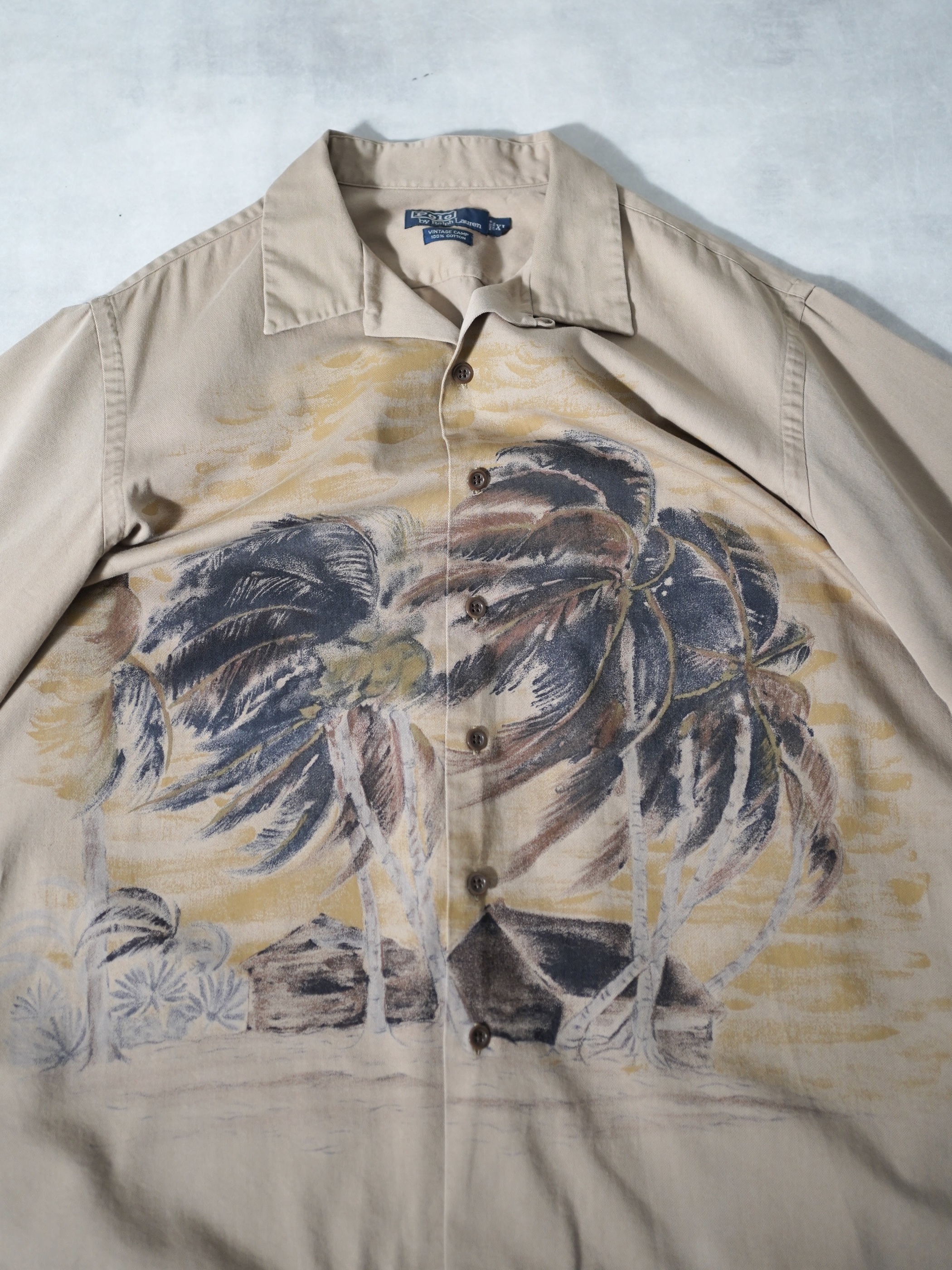 Polo Ralph Lauren Vintage camp Loop collar shirts / Palm tree 