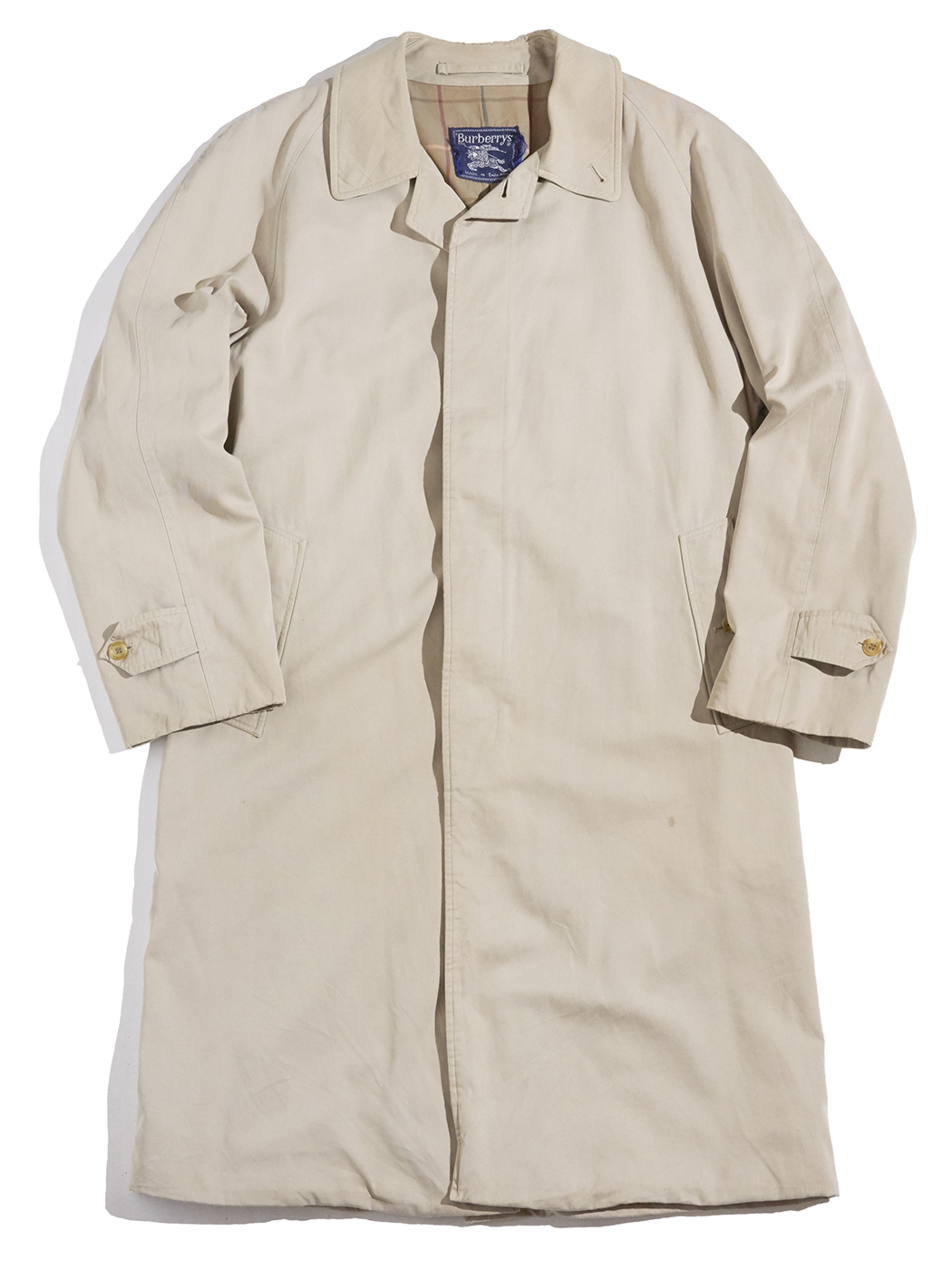 1980s " Burberrys" cotton gabardine bal collar coat -BEIGE-
