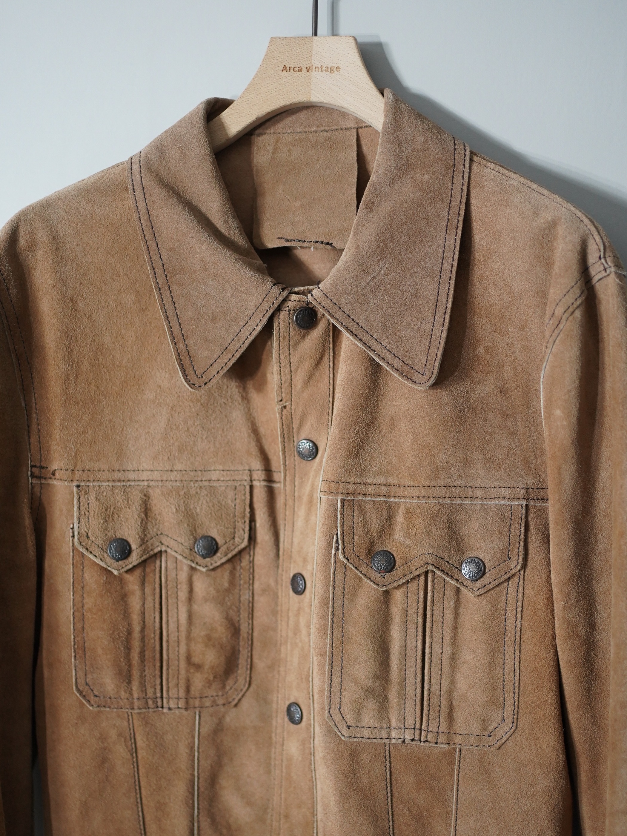 Vintage Hand made suède leather tracker jacket