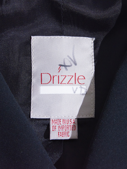 1980s "Drizzle" bal collar over coat -BLACK-