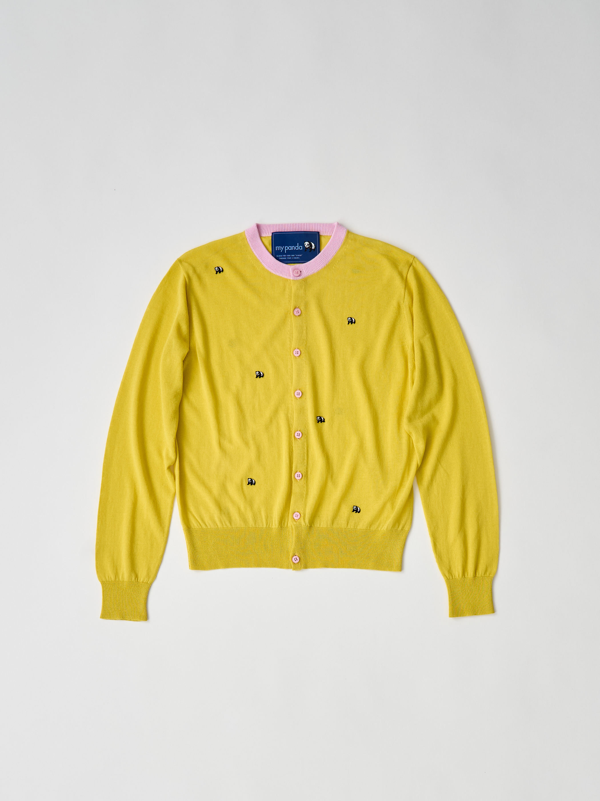 【受注商品】mini pandas summer cardigan・YELLOW×PINK