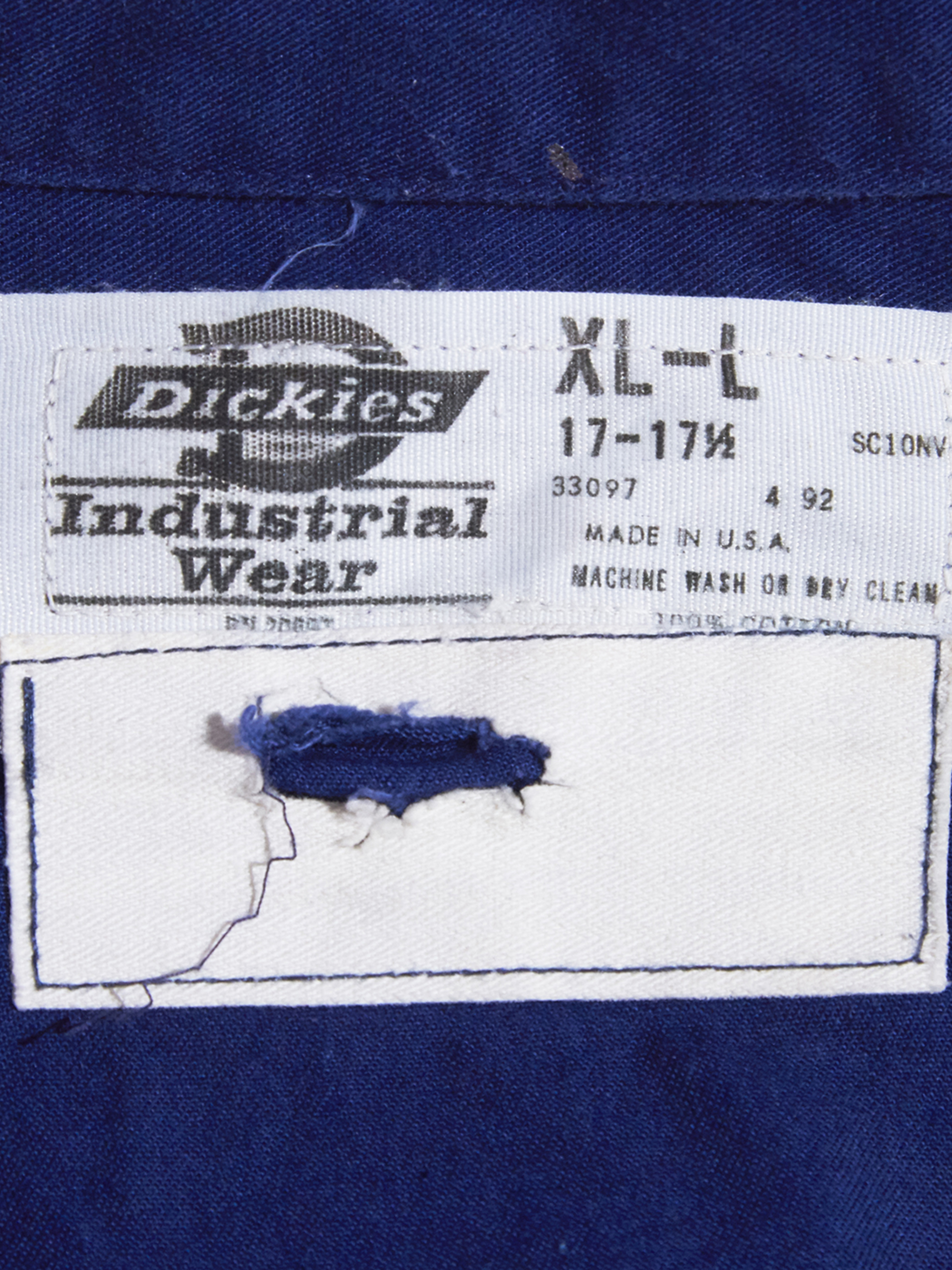 1990s "Dickies" work shirt -NAVY-