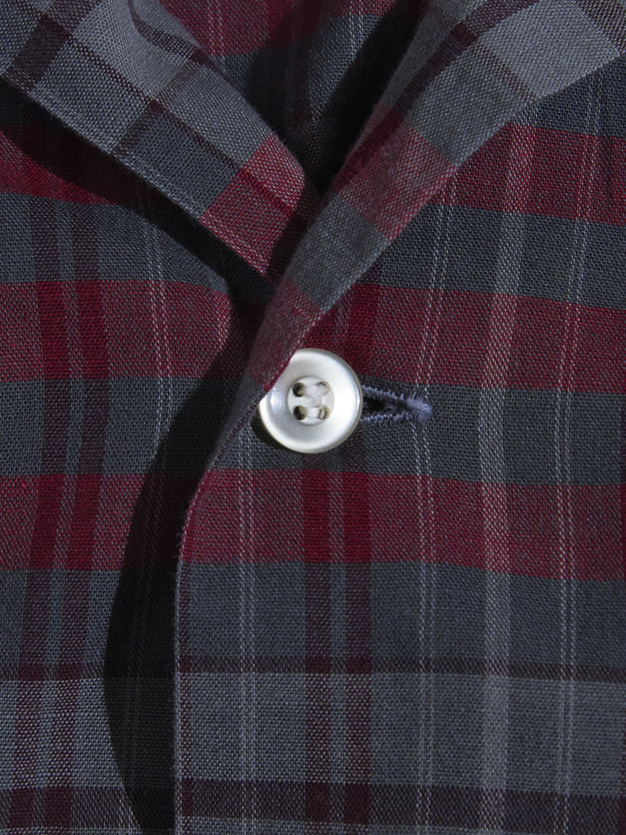 1960s "TOWNCRAFT" cotton open collar check shirt -GREY-