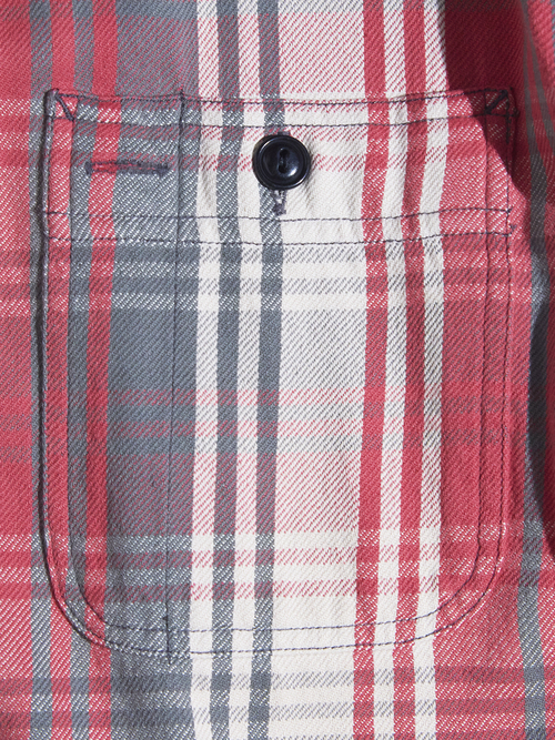 2000s "RRL" flannel check shirt -RED-