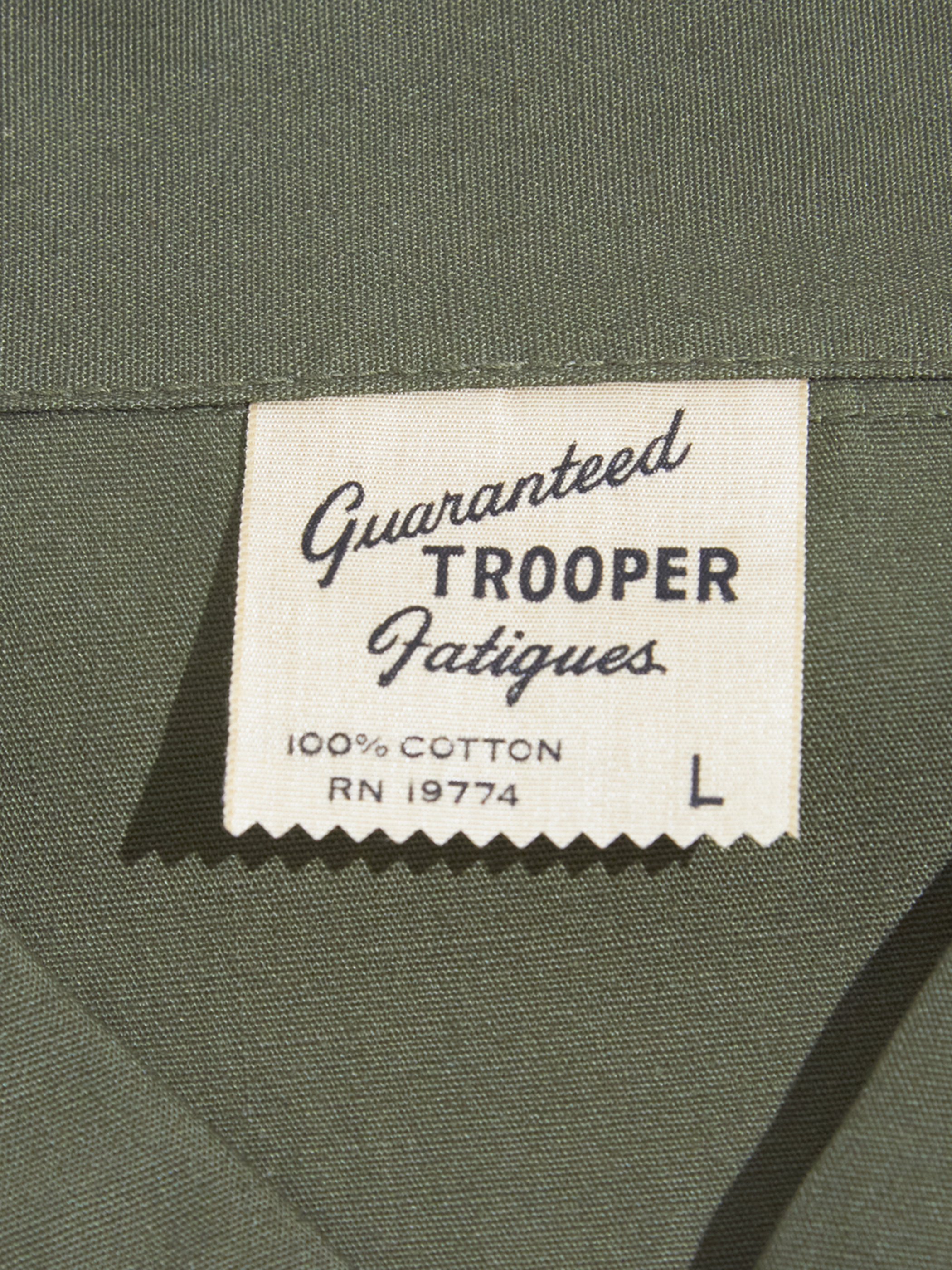 HAg-Le lt;SOLD OUTgt; NOS 1960s quot;TROOPERquot; cotton poplin  utility shirt -OLIVE-