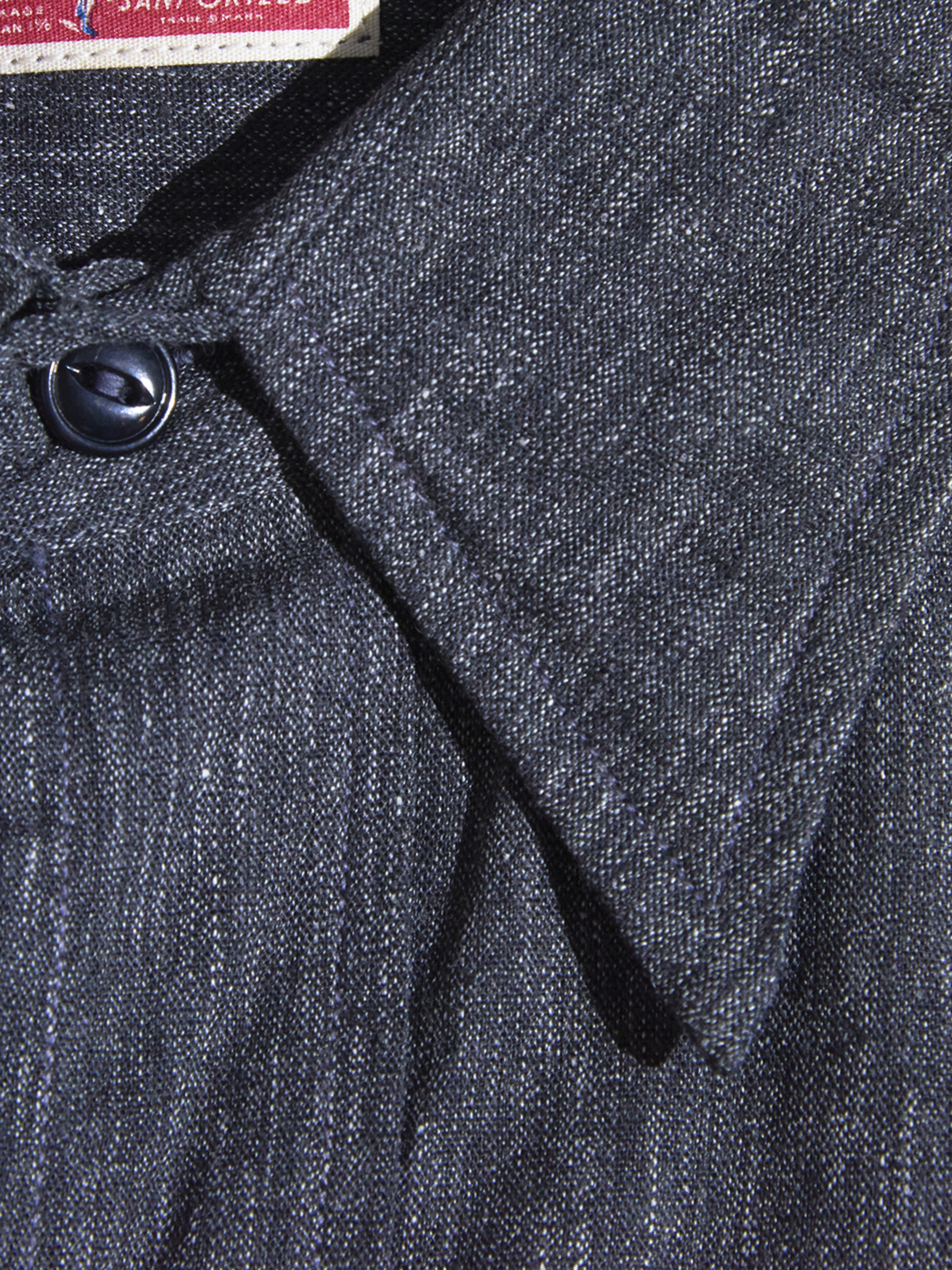 1950s "BIG LEED" black chambray work shirt -GRAY-