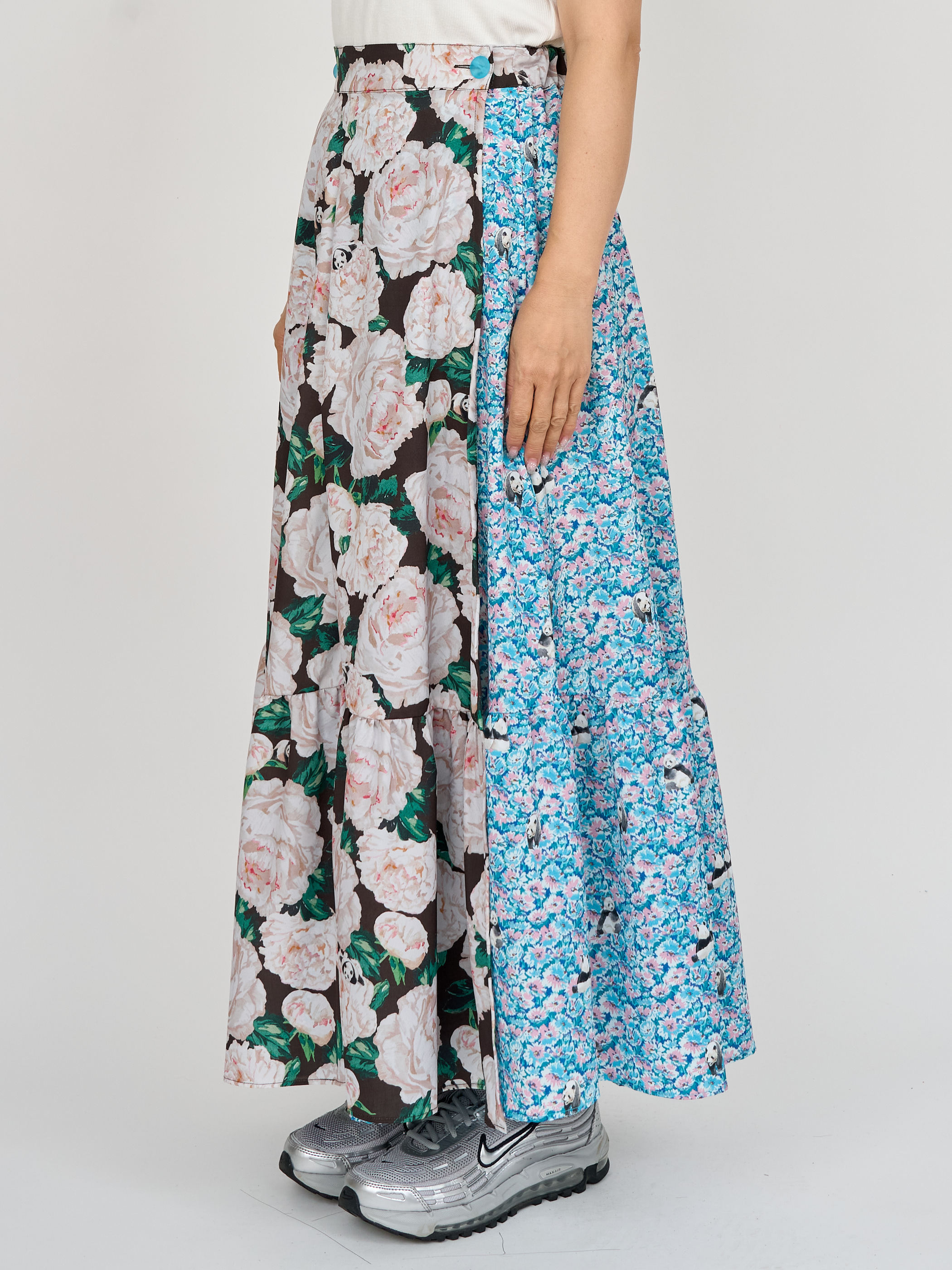 【受注商品】2way wrap skirt・BLUE×BLACK