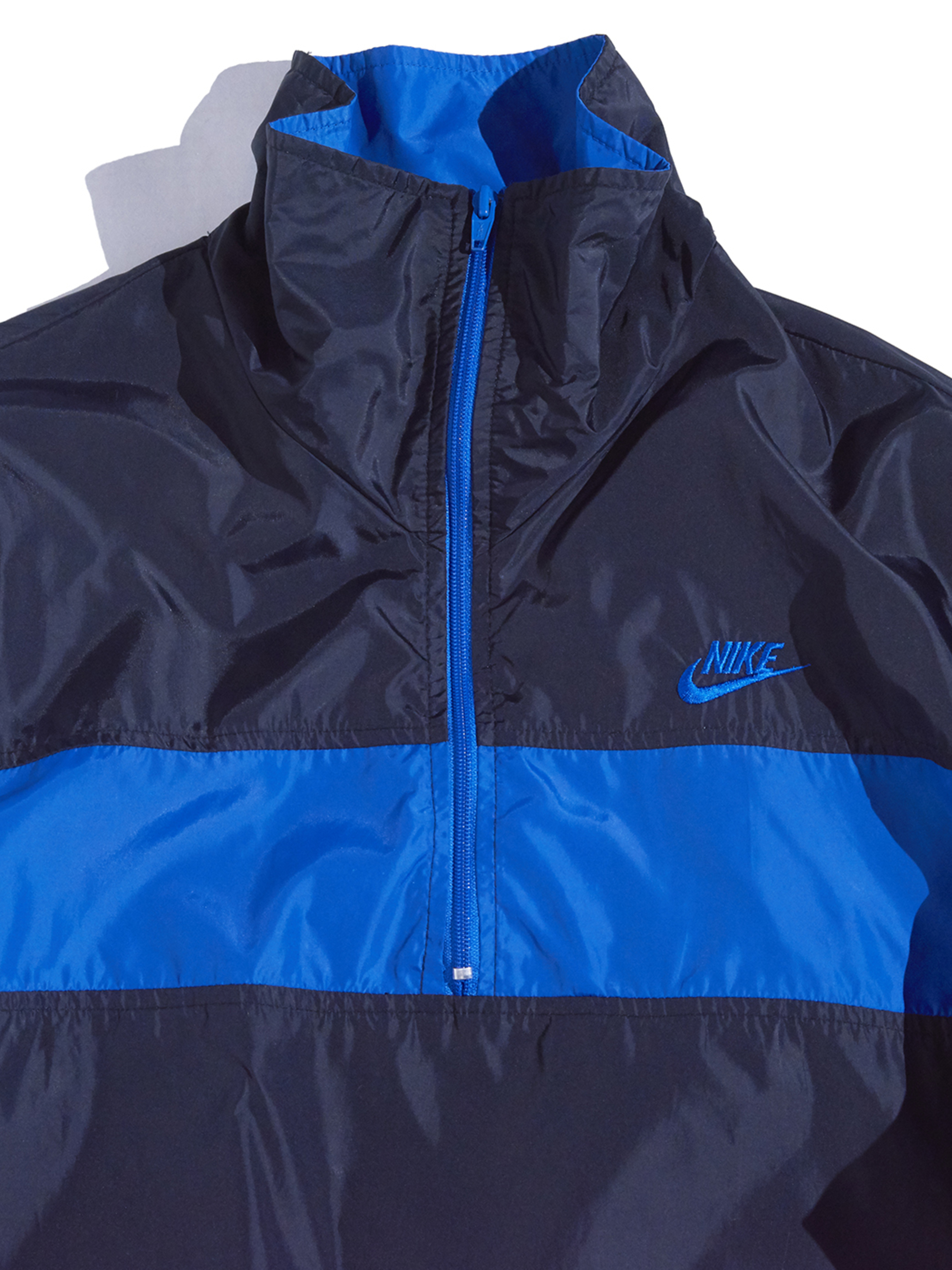 1980s "NIKE" nylon pullover jacket -BLACK-