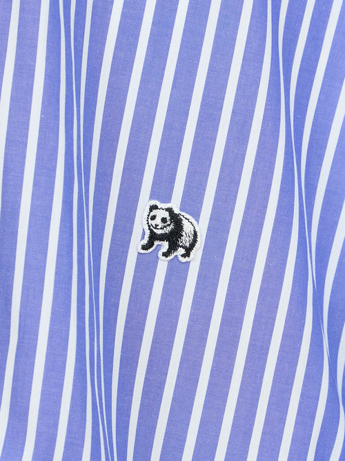 【受注商品】two-tone stripe long shirt・BLUE×NAVY