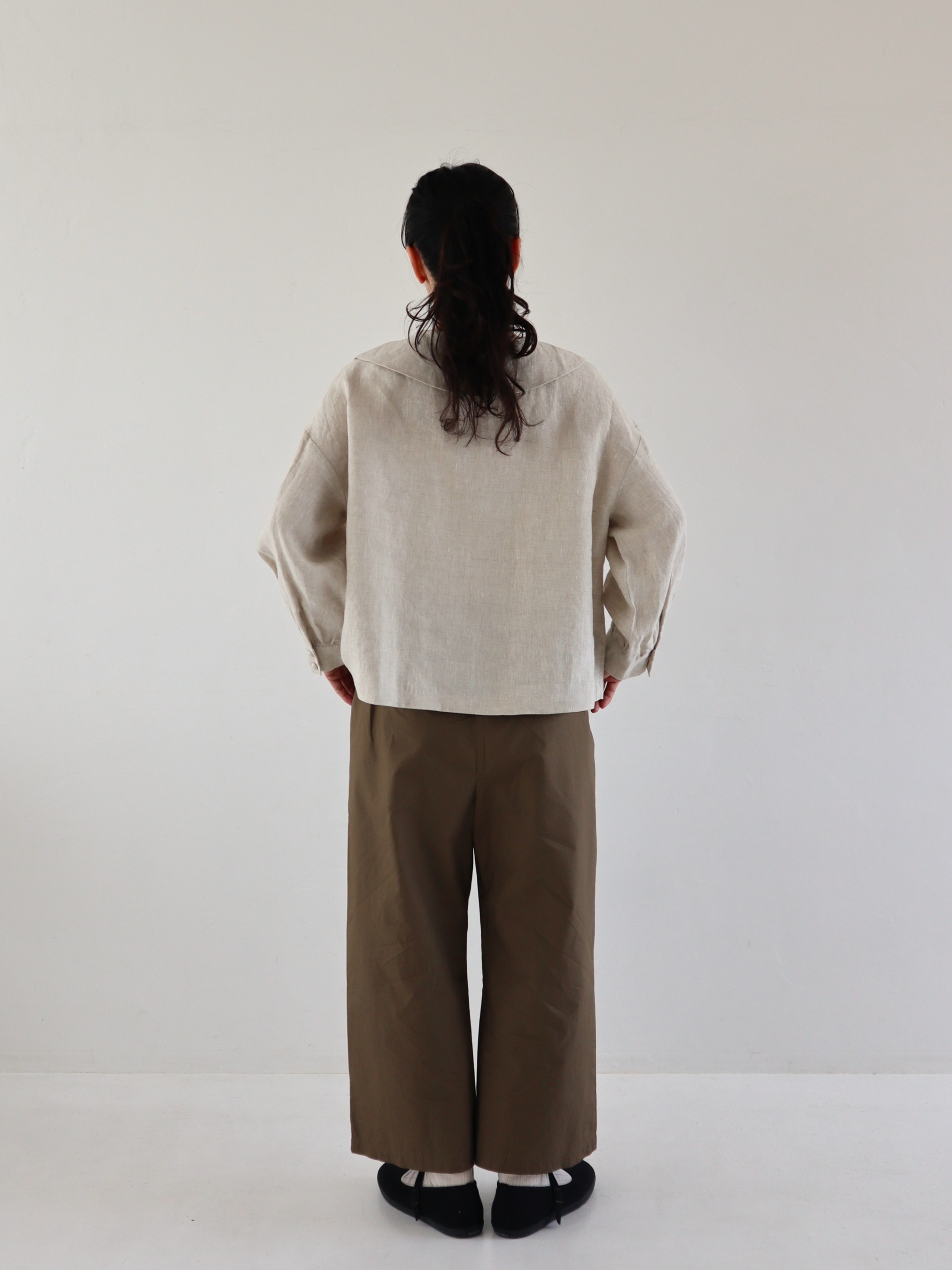 シンプルワイドパンツ２　カーキ